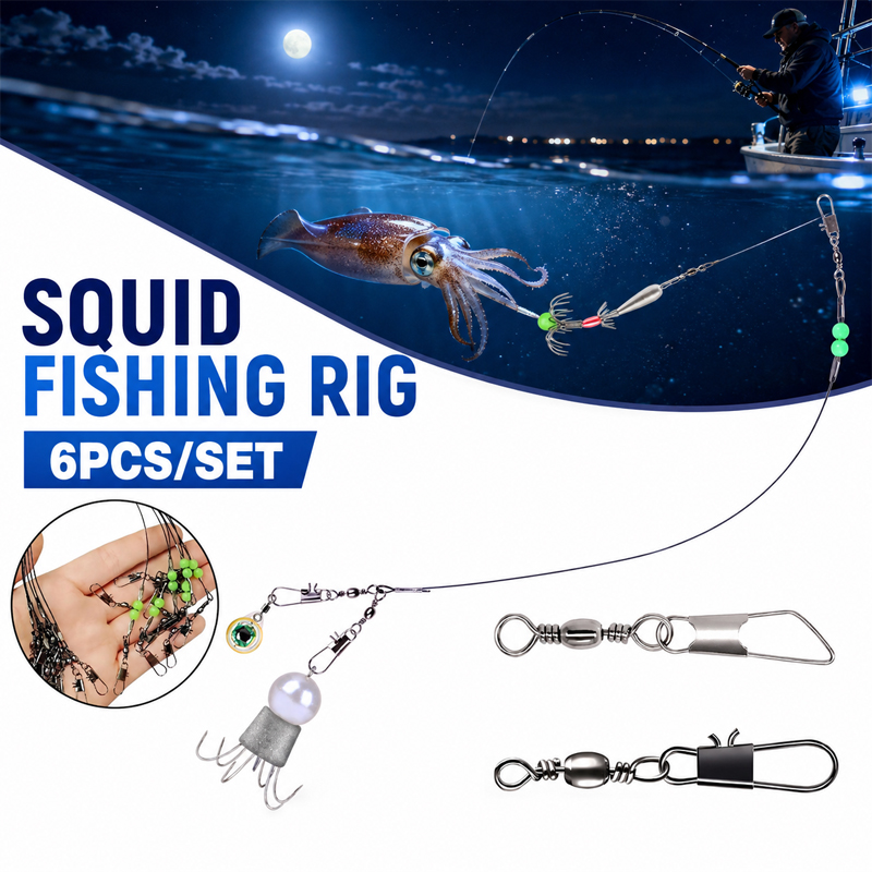 6pcs Squid Fishing Rig Octopus - Freshwater Line 评论和价格